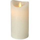 Boltze LED-Kerze Bino 7,5 cm, Höhe 15 cm, Farbe cremeweiß,