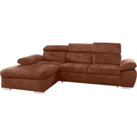 exxpo - sofa fashion "Spring, super bequem, mit Armteil- und Kopfteilfunktion", braun (cognac), B:284cm H:81cm T:181cm, Luxus-Microfaser (100% Polyester);Struktur (100% Polyester);NaturLEDER (echtes Rindsleder) in Sitz und Rücken.
