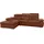 exxpo - sofa fashion "Spring, super bequem, mit Armteil- und Kopfteilfunktion", braun (cognac), B:284cm H:81cm T:181cm, Luxus-Microfaser (100% Polyester);Struktur (100% Polyester);NaturLEDER (echtes Rindsleder) in Sitz und Rücken.