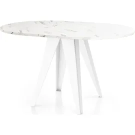 WFL GROUP Esstisch, Ecru, Holzwerkstoff, 6-Sitzer, Rund,Rund, 90x76x90 cm, Esszimmer, Tische, Esstische