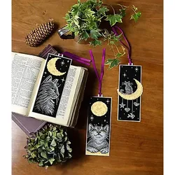 Lesezeichen "Katze & Mond", 3er-Set