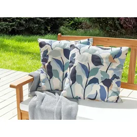 Beliani Dekokissen 45 x 45 cm blau weiß 2-tlg.