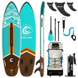 COOLCAA Stand Up Paddling Board mit Premium SUP Zubehör, Tragkraft bis 200kg, SUP Board für Erwachsene und Jugendliche Aller Niveaus