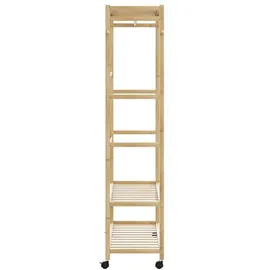 vidaXL Kleiderständer mit Ablagen und Rollen 110x40x180 cm braun