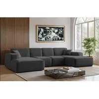 kaiser möbel Ecksofa U-Form Siena mit Stoff Maloy Graphit