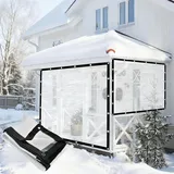 Transparent PVC Plane Seitenteile Outdoor Wetterfeste Vorhänge Pergola Pavillon Seitenwände mit Ösen, für Garten Terrasse Veranda Balkon (2x2.5m)