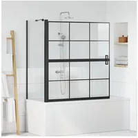 vidaXL Bad-Duschschirm Schwarz und Transparent 116 x 68 x 128 cm