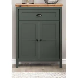trendteam Kommode Stanton in grün und Eiche Landhaus Flur Diele 77 x 102 cm - tannengrün, Eiche