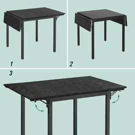 Relaxdays Klapptisch 120 x 76 x 78 cm schwarz