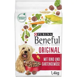 Beneful Original Hundefutter trocken, mit Rind und Gartengemüse 1,4kg Beutel (6er Pack (6 x 1400g))