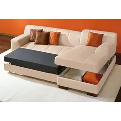 Ecksofa HOME AFFAIRE "Falk klare Linien, elegant und zeitlos, L-Form", beige (natur), B:262cm H:77cm T:159cm, Sofas, mit Federkern und wahlweise mit Bettfunktion