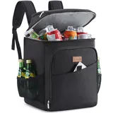 Lifewit 32L 34 Dosen isolierte Kühltasche, Große kühlrucksack, auslaufsichere tragbare Lunchtasche, weiche Kühlbox für Outdoor, Picknick, Strand, BBQ, Camping, Reisen, Familie, Schwarz