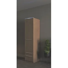 Priess Kleiderschrank PRIESS "Schrank Garderobe Wäscheschrank Barcelona in 5 Breiten", braun (edelbuchefarben), B:48cm H:193cm T:54cm, Holzwerkstoff, Schränke, Kleiderschrank, viel Stauraum, geräumige Schubkästen, mit Spiegel, MADE IN GERMANY