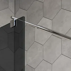 Bernstein Duschabtrennung Walk-In Nano Echtglas 10mm graues Glas 100cm