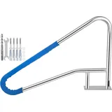 Schwimmbad-Pool Haltegriff aus Edelstahl 137x91,4 cm - Schwimmbad-Handlauf 4,8 cm - Griffbogen mit 113 kg Traglast - Poolleiter mit Griffabdeckung ...