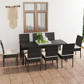 vidaXL Garten-Essgruppe 9-tlg. schwarz 3065698