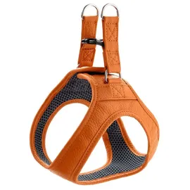 Hunter Hundegeschirr Hilo, Farbe: orange, für kleine und kopfscheue Hunde, weiches Leder, gepolstert mit atmungsaktivem Mesh-Material, pflegeleicht und strapazierfähig, Made in Germany, Größe: S