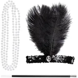 w widmann milano party fashion 95716 - Verkleidungsset Charleston, Stirnband, Perlenkette, Zigarettenhalter, 20er Jahre Kostüm, Flapper