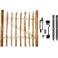 BOGATECO Zauntor Haselnuss | Breite: 100cm | Höhe 50cm | Abstand zwischen den Zaunlatten 6-7 cm | Gartentor aus Holz für Staketenzaun Gartenzaun | mit Scharniere inkl. Zubehör | Türöffnung nach rechts