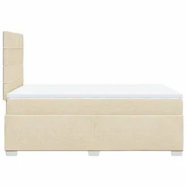 vidaXL Boxspringbett mit Matratze Creme 120x200 cm Stoff - Creme