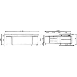 Jet-Line Schreibtisch Paris Braun