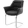 DeLife Freischwinger Kaira-Flex Echt-Leder Schwarz Freischwinger flach Edelstahl