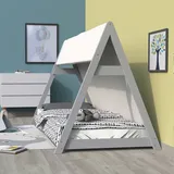 le quai des affaires Kinderbett Hausbett Tipi 90 x 190 cm Fichte massiv grau