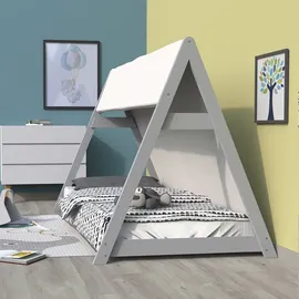 le quai des affaires Kinderbett Hausbett Tipi 90 x 190 cm Fichte massiv grau