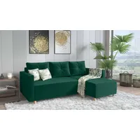 99rooms Livenza Ecksofa Velours KRONOS Grün Rechts