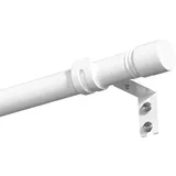 Gardinenstangen für Fenster 76.2 bis 162 cm, 2.5 cm, weißes Vorhangstangen-Set, Edelstahl, robuste Gardinenstangen mit verstellbaren Halterungen für Schlafzimmer, Wohnzimmer, Küche, Raumteiler, Weiß