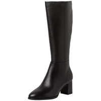 TAMARIS COMFORT Damen Hohe Stiefel mit Absatz aus Leder Elegant Comfort Fit, Schwarz (Black), 37 EU