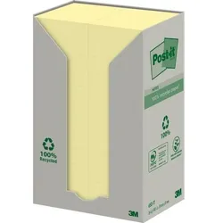 Post-it Haftnotizen PEFC zertifiziert Recycelt 100% 51 x 38 mm Kanariengelb 24 Blöcke à 100 Blatt