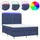 vidaXL Boxspringbett mit Matratze & LED Blau 140x200 cm Stoff