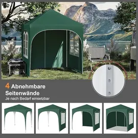 Woltu Faltpavillon 2 x 2 m inkl. 4 Seitenteile Grün