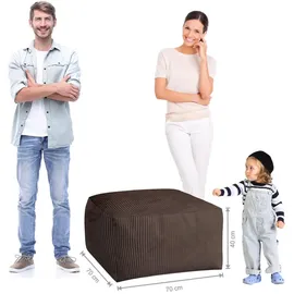 DreamRoots Sitzsack, Graubraun, Textil, 70x40x70 cm, Oeko-Tex® Standard 100, Wohnzimmer, Hocker, Sitzsäcke, XXL Sitzsäcke