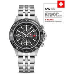 SWISS MILITARY HANOWA - WATCHMAN - Chronograph - Metallarmband - black dial