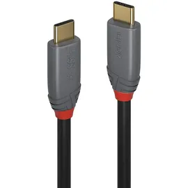 Lindy 36903 USB 3.2 Typ C auf C Kabel 2 m, 20 Gbit/s 5 A, PD Anthra Line M/M 2m