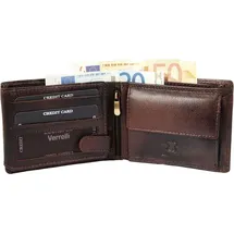 Leonardo Verrelli Herren Geldbörse RFID-Schutz braun