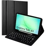 KTOITION Tastatur Hülle für Samsung Galaxy Tab A9 8,7 Zoll 2023, Slim Case mit Bluetooth Tastatur für Samsung Tablet A9, Abnehmbare Tastaturhülle mit Stifthalter für Samsung Galaxy Tab A9 (Schwarz 1)