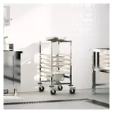 vidaXL Tablettwagen mit 6 GN-Behältern 39x55x87 cm Edelstahl