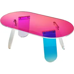 VEVOR Acryl-Beistelltisch 95 x 50 cm, Bunter Acryl-Beistelltisch Bartisch Leicht zu Reinigen, Acryl-Couchtish für Kaffee, Getränke, Essen, Snacks, Couchtisch für Wohnzimmer, Schlafzimmer usw.