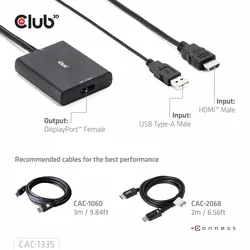 Club 3D Video-Kabelkit - aktiv, unterstützt 8K 30 Hz (7680 x 4320)