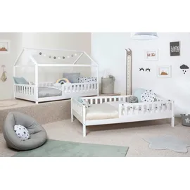 MID.YOU Hausbett Mid.you 140 x 200 cm Kiefer massiv weiß