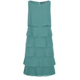 Vera Mont Cocktailkleid mit Volant Grün/Schwarz 42
