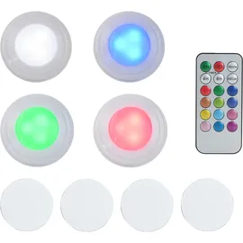 ideoon lights LED Push-Lichter 4er-Set 12 Farben weiß