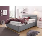 Westfalia Schlafkomfort Boxspringbett, wahlweise mit LED-Beleuchtung, grau