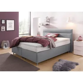 Westfalia Schlafkomfort Boxspringbett, wahlweise mit LED-Beleuchtung, grau