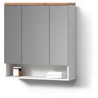Livinity® Badspiegelschrank, Weiß, Weiß, Holzwerkstoff, 10 Fächer, Rechteckig, 70x77.5x21.7