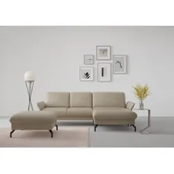 Ecksofa SIT & MORE "Fashion L-Form", beige, B:253cm H:84cm T:165cm, Sofas, wahlweise mit Kopfteilverstellung und Vorziehsitz, motorisch
