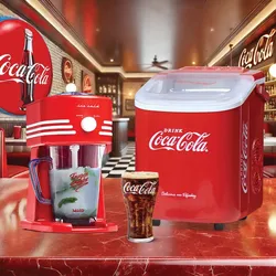 SALCO Eiswürfelmaschine "EIS-2024 - Eiswürfelbereiter und Slush- and Crushed Ice Maker", rot, B:22cm H:30cm T:26cm, Eiswürfelbereiter, COCA-COLA  ICE CUBE MAKER